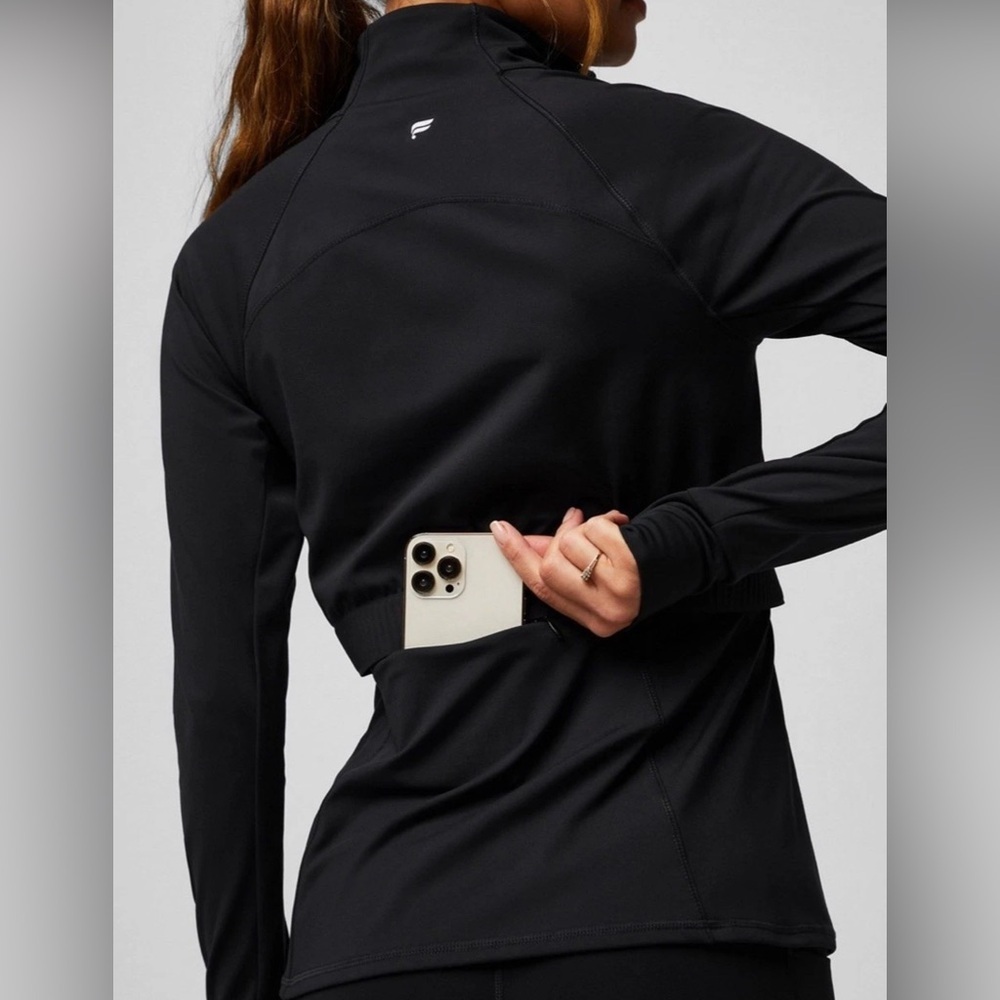 Black Fabletics Trinity Cold Weather Performance Jacket Size M Vent Pockets - Picture 12 of 14